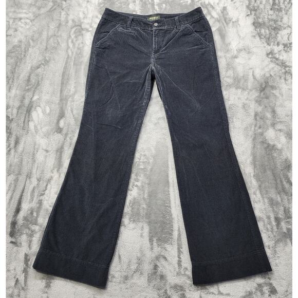 Eddie Bauer Pants - Vintage Eddie Bauer Pants Womens 8 Gray Stretch Corduroy Mid Rise Bootcut Grunge